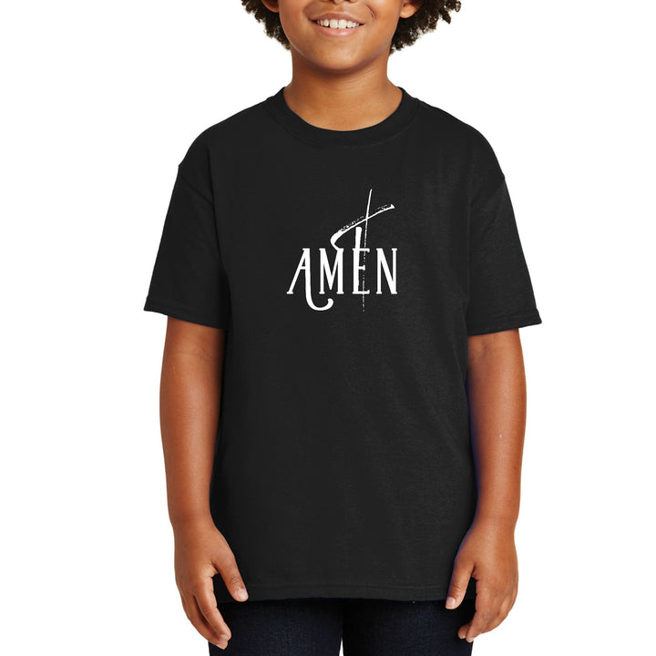 Youth Short Sleeve T-shirt Amen White Print - Youth | T-Shirts