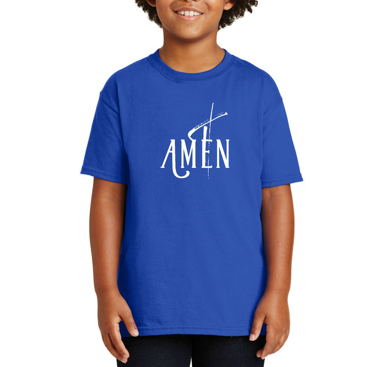 Youth Short Sleeve T-shirt Amen White Print - Youth | T-Shirts