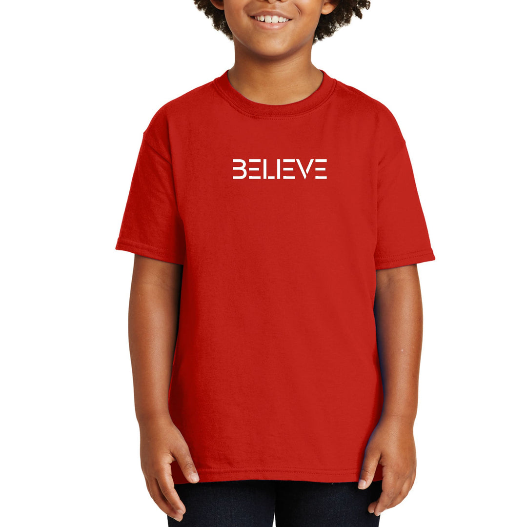 Youth Short Sleeve T-shirt Believe White Print - Youth | T-Shirts