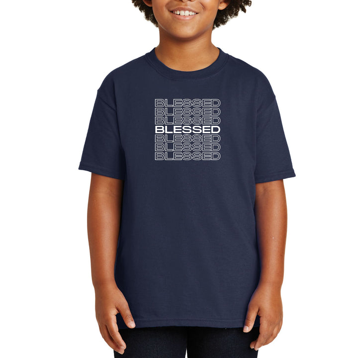 Youth Short Sleeve T-shirt Blessed Stacked Print - Youth | T-Shirts