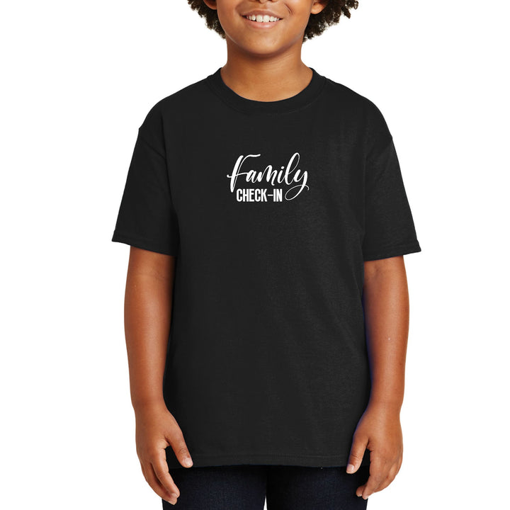 Youth Short Sleeve T-shirt Family Check-in Illustration - Youth/T-Shirts