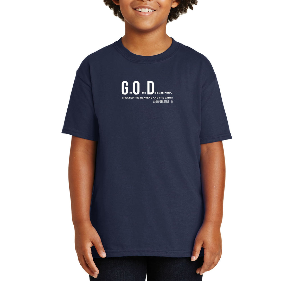 Youth Short Sleeve T-shirt God in the Beginning Print - Youth/T-Shirts