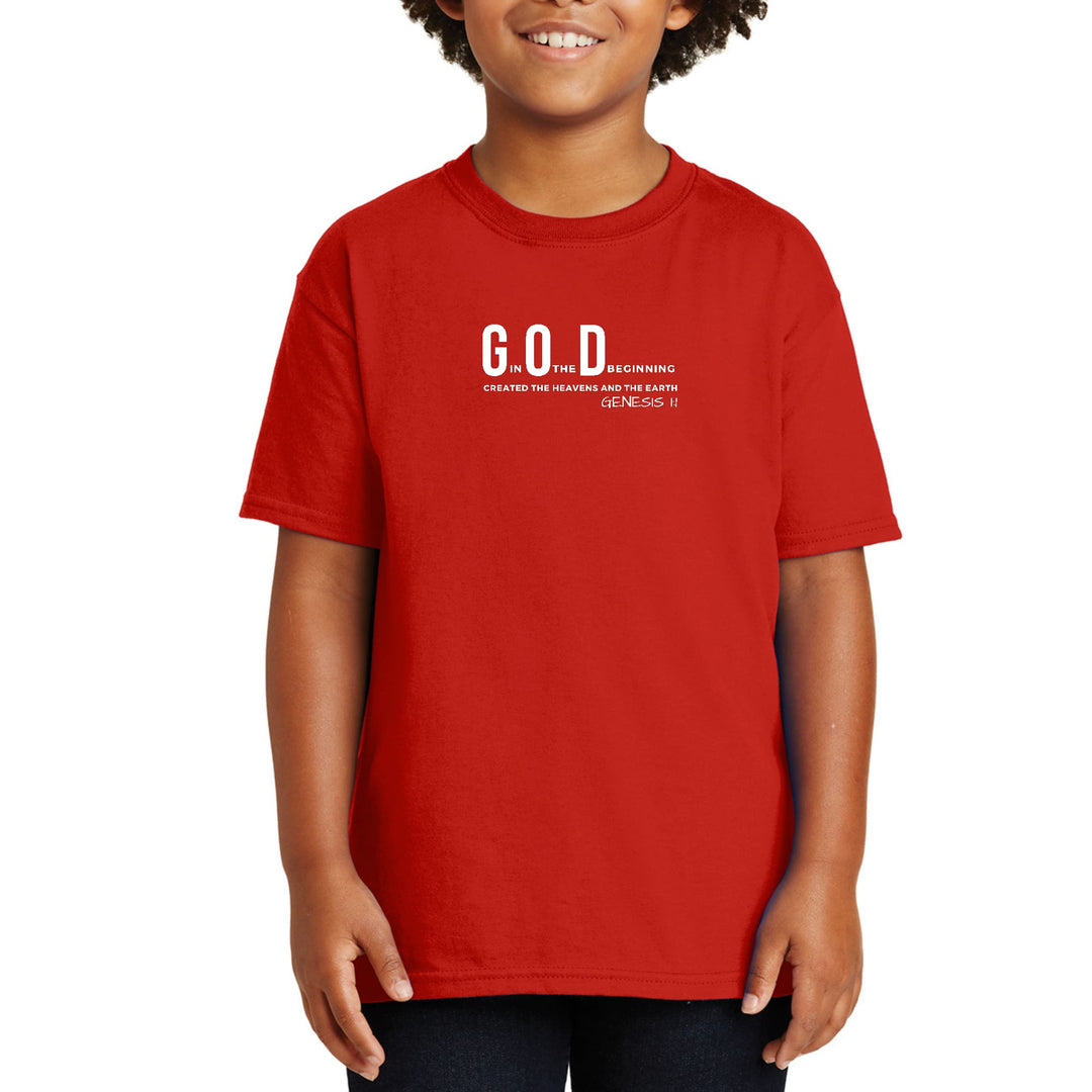 Youth Short Sleeve T-shirt God in the Beginning Print - Youth/T-Shirts