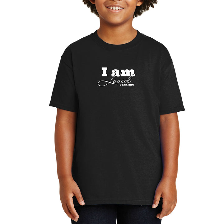 Youth Short Sleeve T-shirt i am Loved - John 3:16 Illustration - Youth