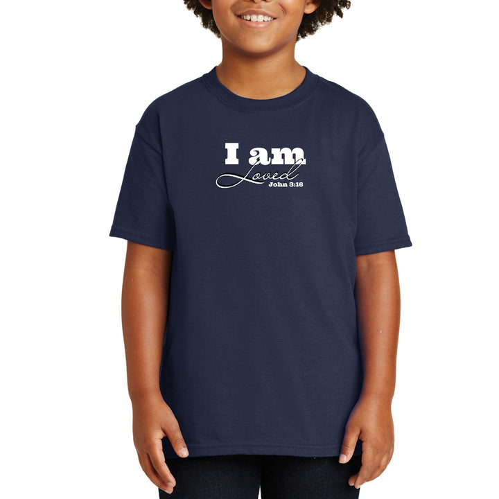 Youth Short Sleeve T-shirt i am Loved - John 3:16 Illustration - Youth