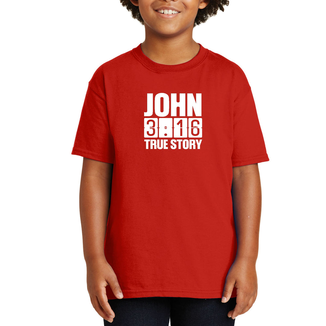Youth Short Sleeve T-shirt John 3:16 True Story Print - Youth/T-Shirts