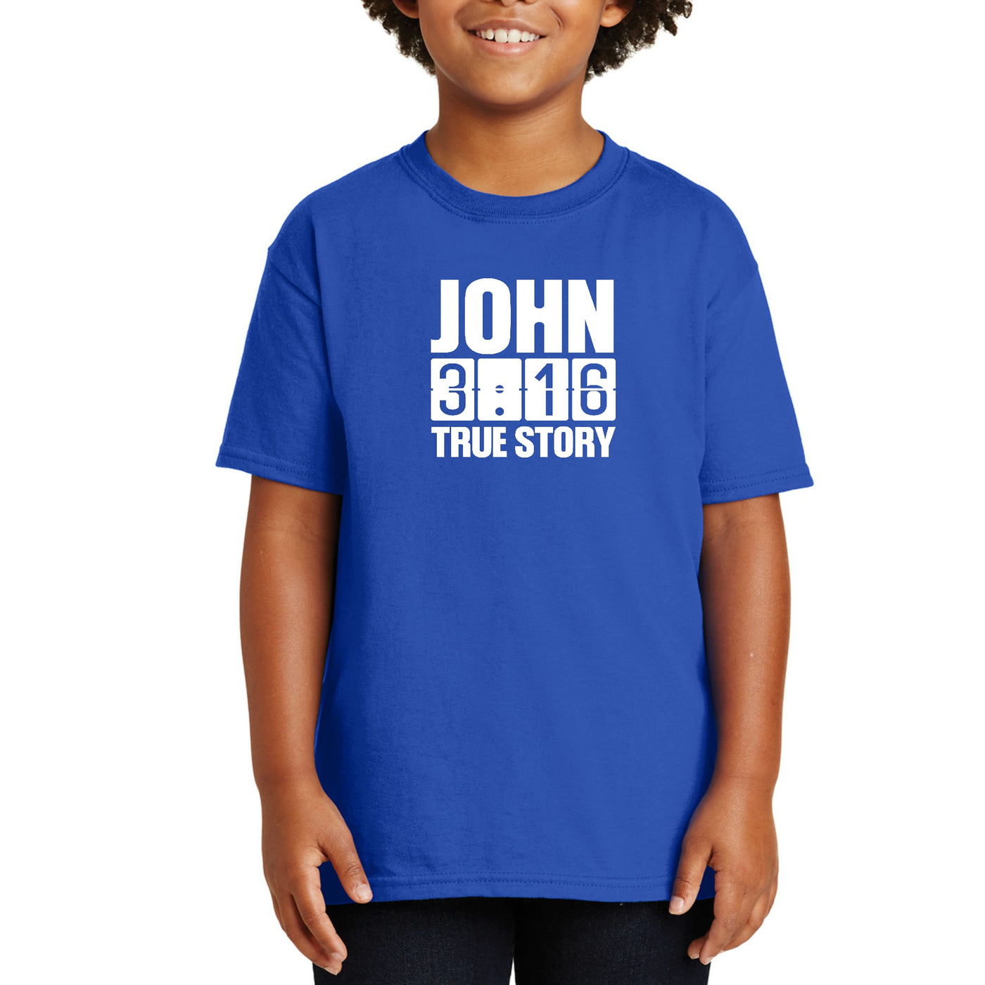 Youth Short Sleeve T-shirt John 3:16 True Story Print - Youth | T-Shirts