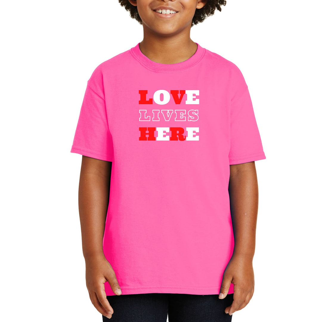 Youth Short Sleeve T-shirt Love Lives Here Christian Inspiration - Youth