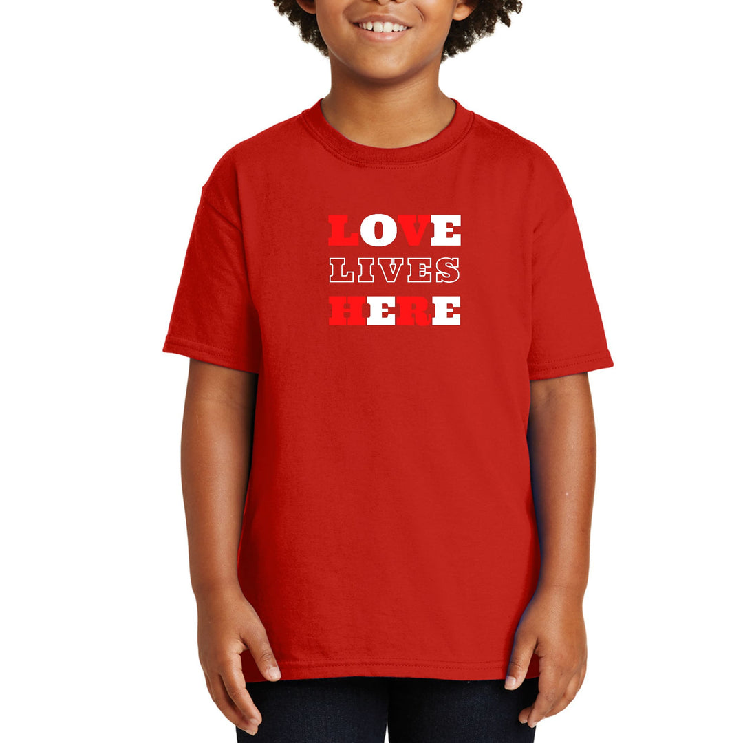 Youth Short Sleeve T-shirt Love Lives Here Christian Inspiration - Youth