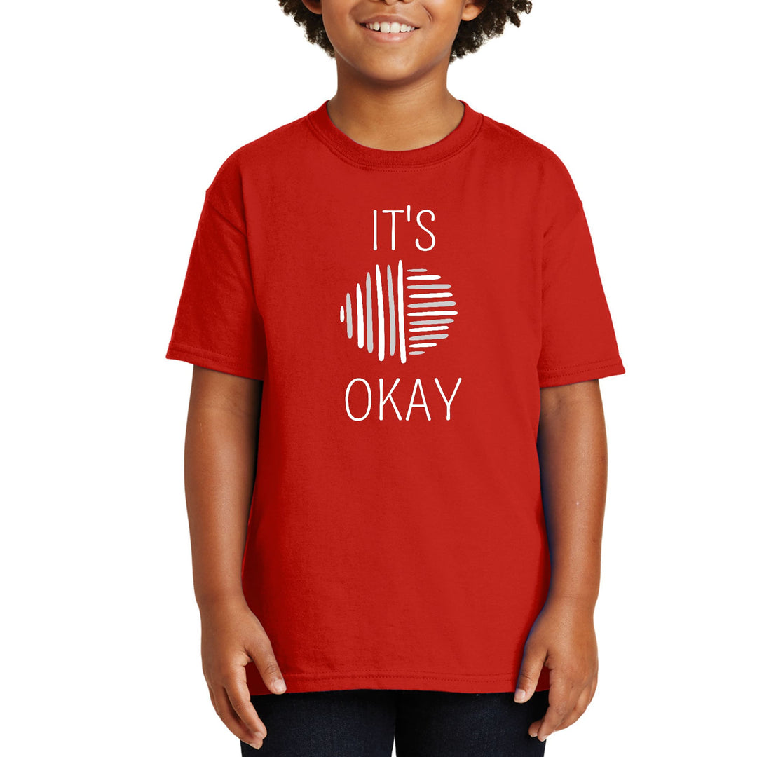 Youth Short Sleeve T-shirt Say it Soul - its Okay - Grey and White Line
