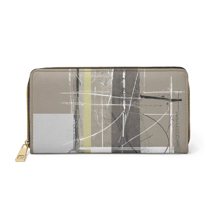 Zipper Wallet Abstract Brown Geometric Print - Bags | Zipper Wallets