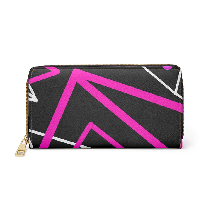 Zipper Wallet Black and Pink Geometric Pattern - Bags | Zipper Wallets