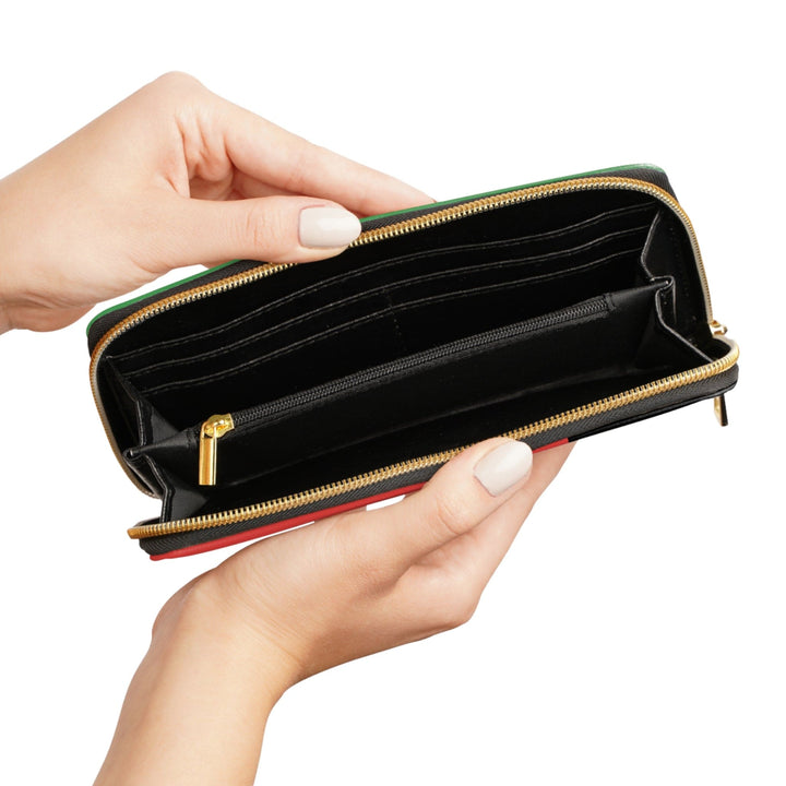 Zipper Wallet Black Red Green Stripped - Bags | Zipper Wallets