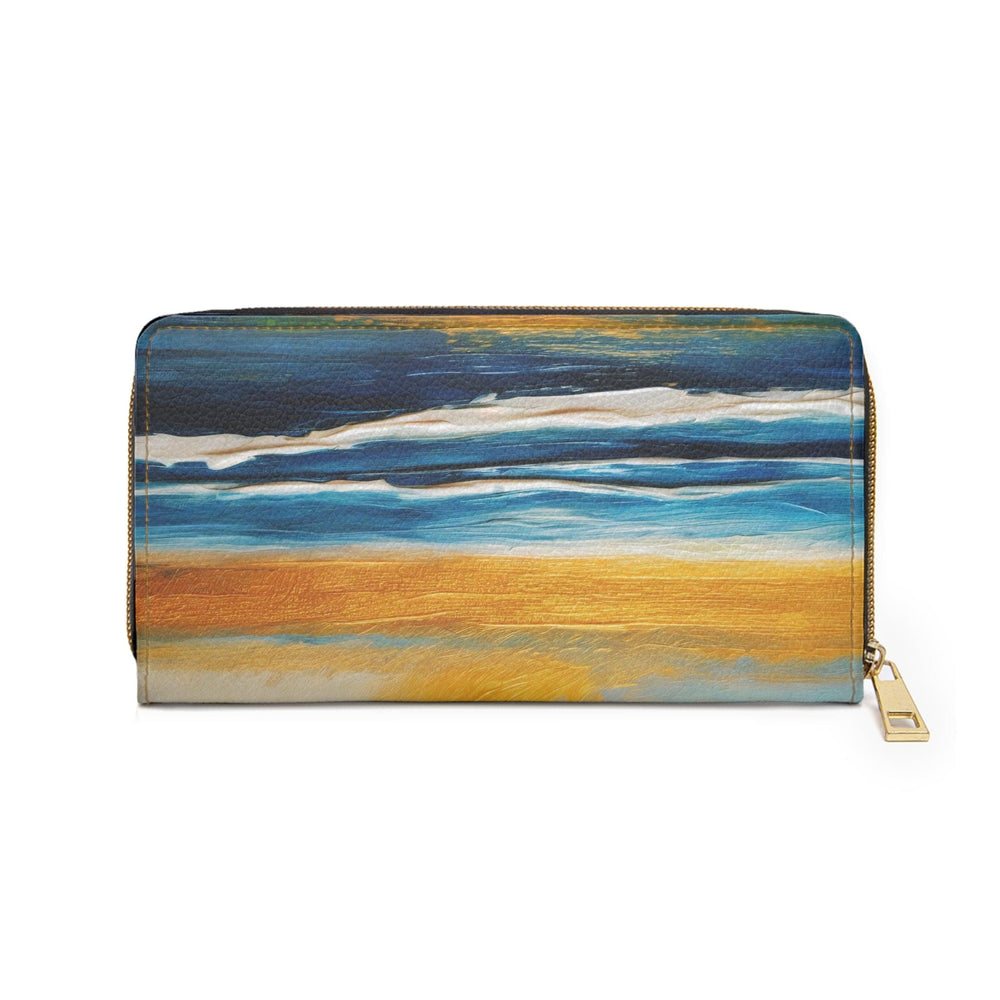 Zipper Wallet Blue Ocean Golden Sunset Print - Bags | Zipper Wallets