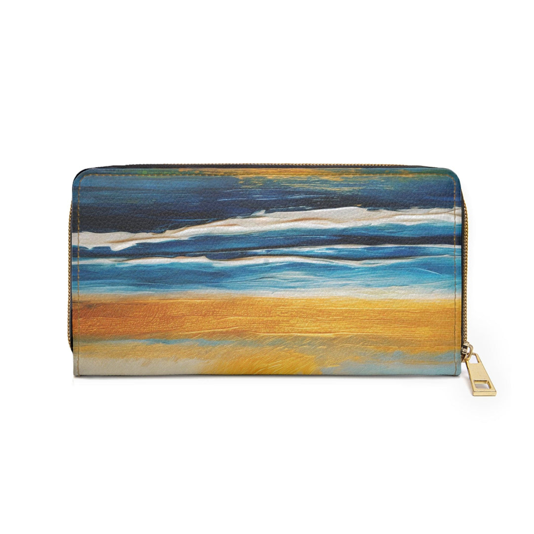 Zipper Wallet Blue Ocean Golden Sunset Print - Bags | Zipper Wallets