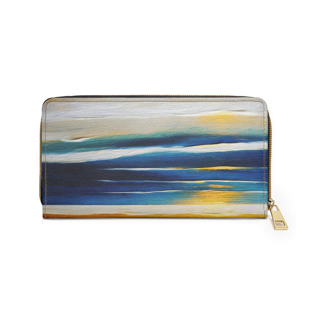 Zipper Wallet Blue Ocean Golden Sunset Print - Bags | Zipper Wallets