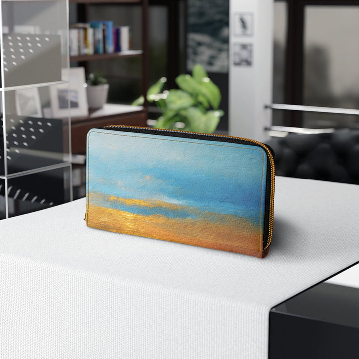 Zipper Wallet Blue Ocean Golden Sunset Print - Bags | Zipper Wallets