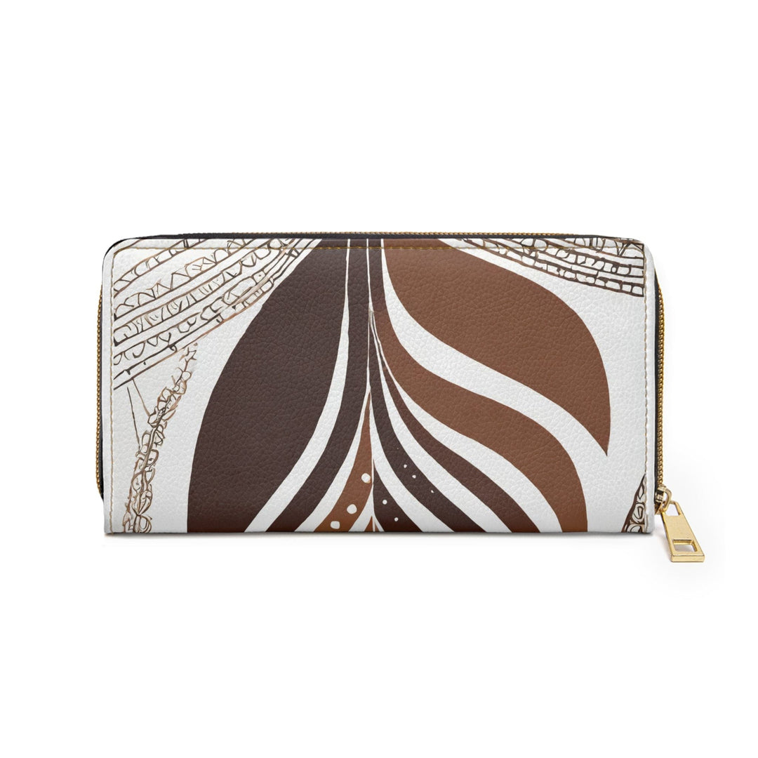 Zipper Wallet Floral Brown Line Art Print - Bags | Zipper Wallets