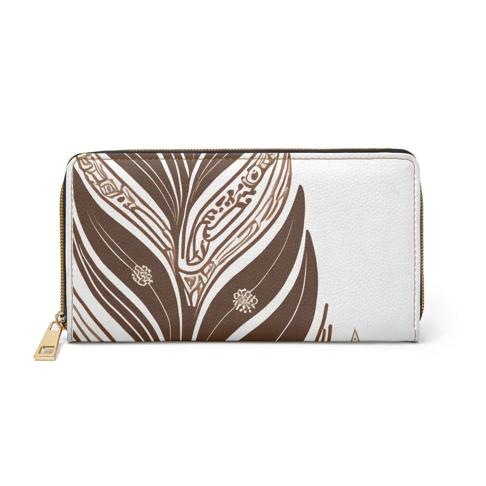 Zipper Wallet Floral Brown Line Art Print - Bags | Zipper Wallets