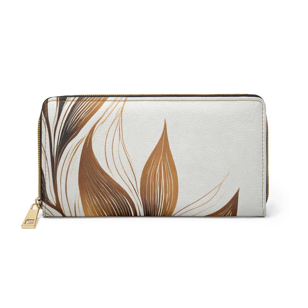 Zipper Wallet Floral Brown Line Art Print - Bags | Zipper Wallets