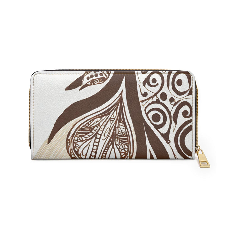 Zipper Wallet Floral Brown Line Art Print - Bags | Zipper Wallets