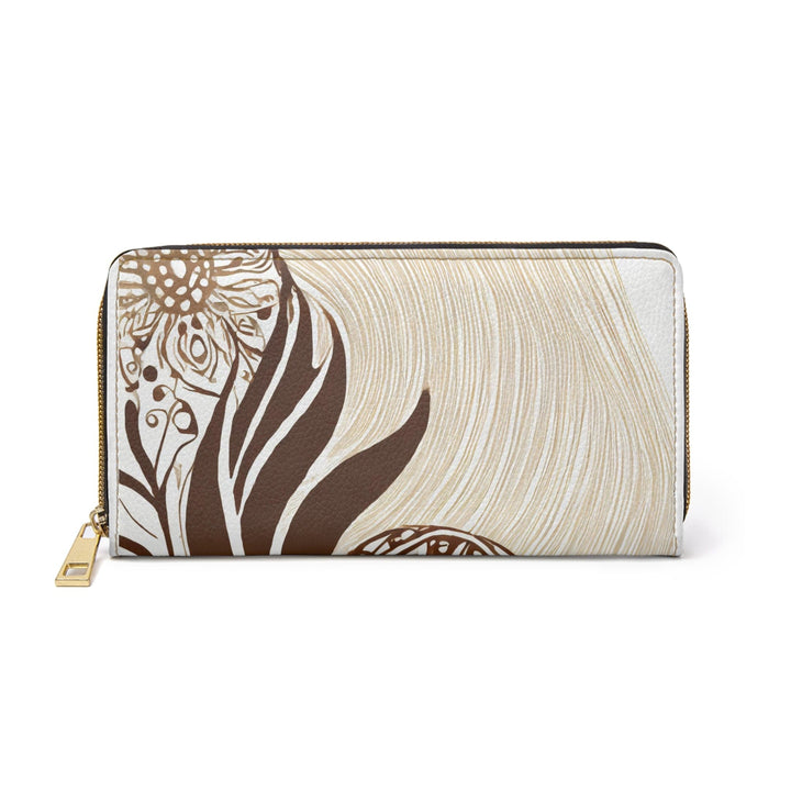 Zipper Wallet Floral Brown Line Art Print - Bags | Zipper Wallets