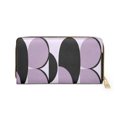 Zipper Wallet Geometric Lavender And Black Pattern - Bags | Zipper Wallets