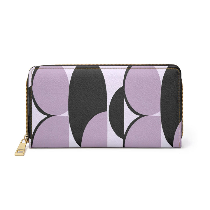 Zipper Wallet Geometric Lavender and Black Pattern - Bags | Zipper Wallets