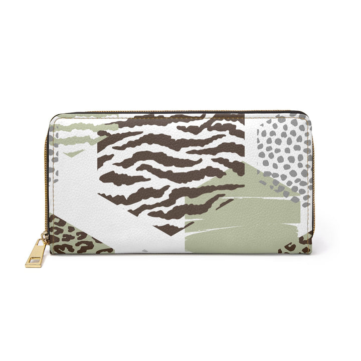 Zipper Wallet Green Grey Hexagon Pattern - Bags | Zipper Wallets