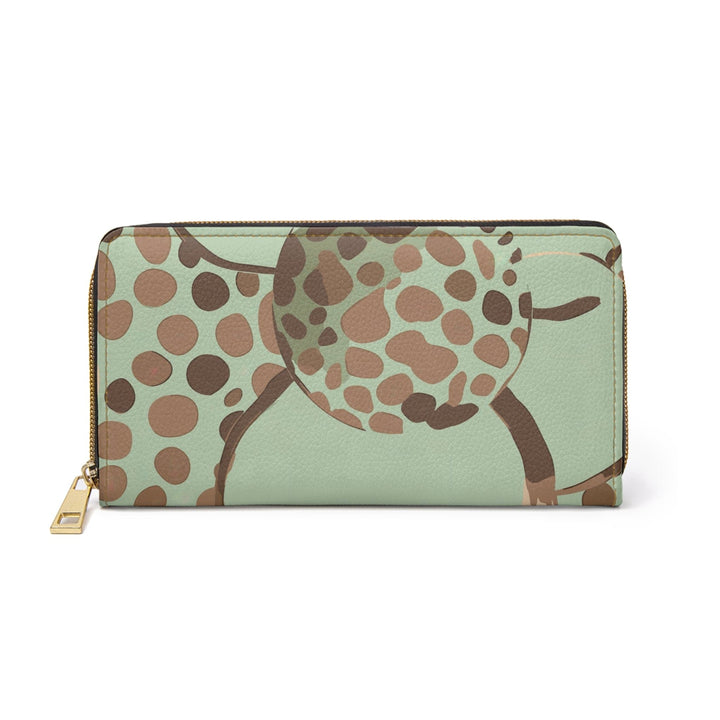 Zipper Wallet Mint Green and Brown Spotted Illustration - Bags | Zipper Wallets