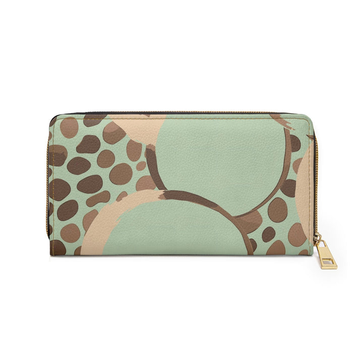 Zipper Wallet Mint Green and Brown Spotted Illustration - Bags | Zipper Wallets