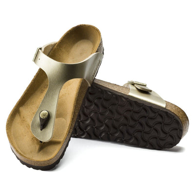 Birkenstock Womens Sandals Slip-on Flip-flop Shoes - Metallic Gold (size 8)