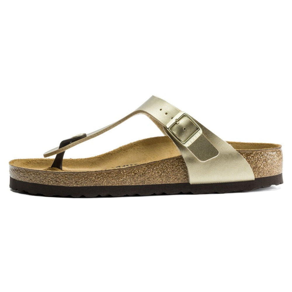 Birkenstock Womens Sandals - Slip-on Flip-flop Shoes - Metallic Gold (size 8)