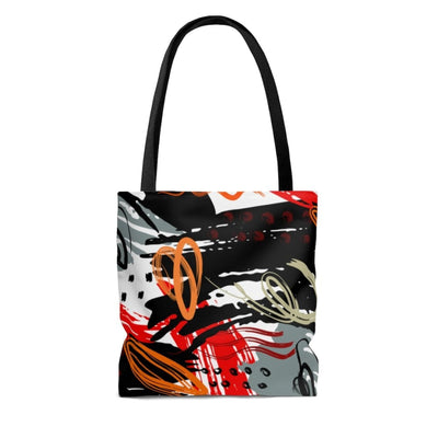 Canvas Tote Bag Black Red Gray Abstract Style Shoulder Bag - Bags | Canvas Tote