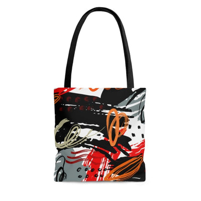 Canvas Tote Bag Black Red Gray Abstract Style Shoulder Bag - Bags | Canvas Tote