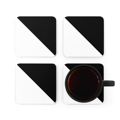 Corkwood Coaster 4 Piece Set Black & White Geometric Style Coasters