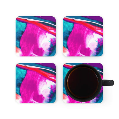 Corkwood Coaster 4 Piece Set Multicolor Abstract Style Coasters - Decorative