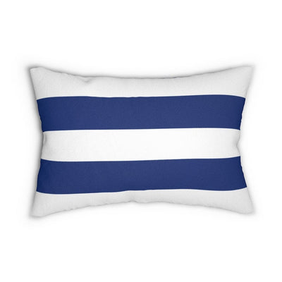 Decorative Lumbar Throw Pillow Blue And White Large Striped Pattern - Decorative