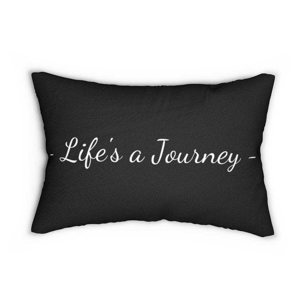 Decorative Lumbar Throw Pillow - Life’s a Journey - Beige Black
