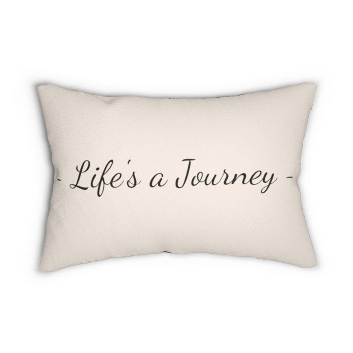Decorative Lumbar Throw Pillow - Life’s a Journey - Beige Black