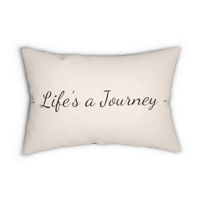 Decorative Throw Pillow - Double Sided / Life’s a Journey Beige Black