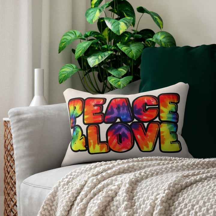 Decorative Lumbar Throw Pillow - Peace and Love - Decorative/Throw
