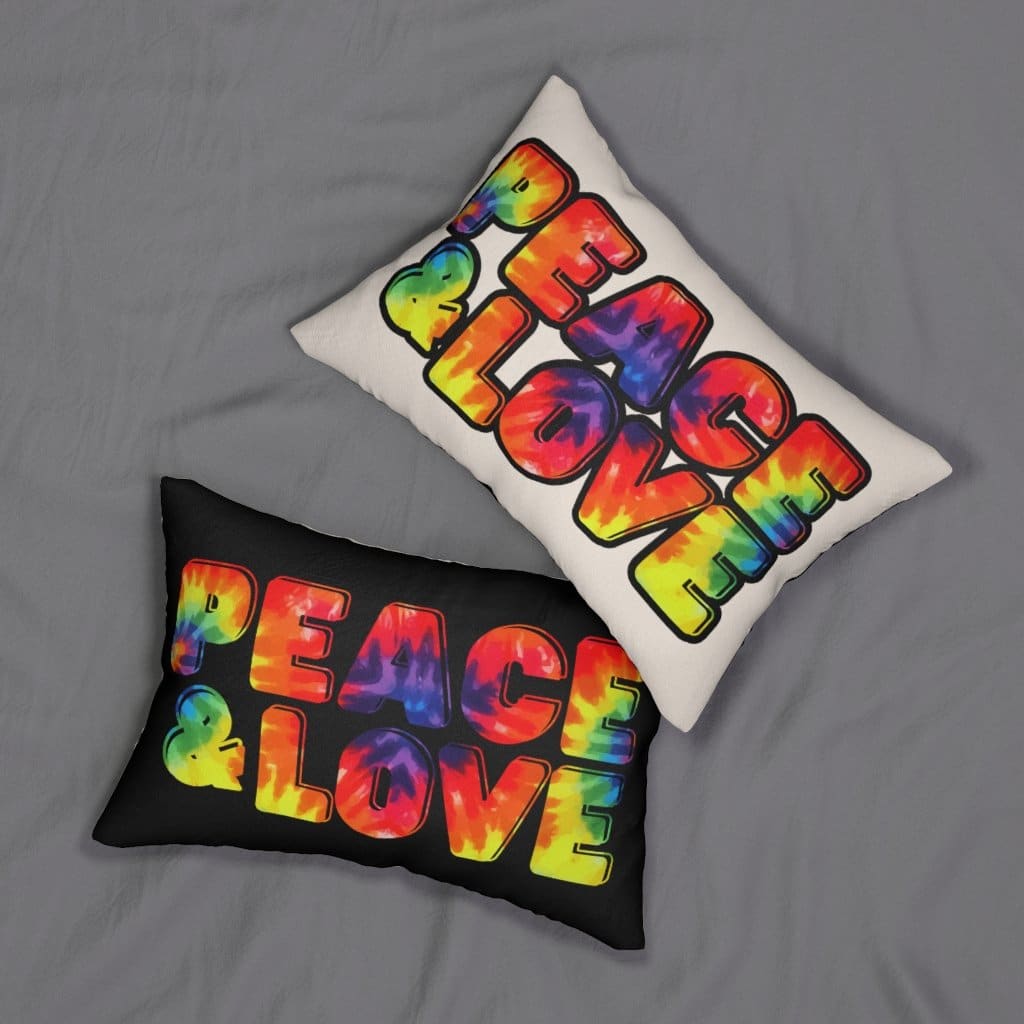 Decorative Lumbar Throw Pillow - Peace and Love - Decorative/Throw