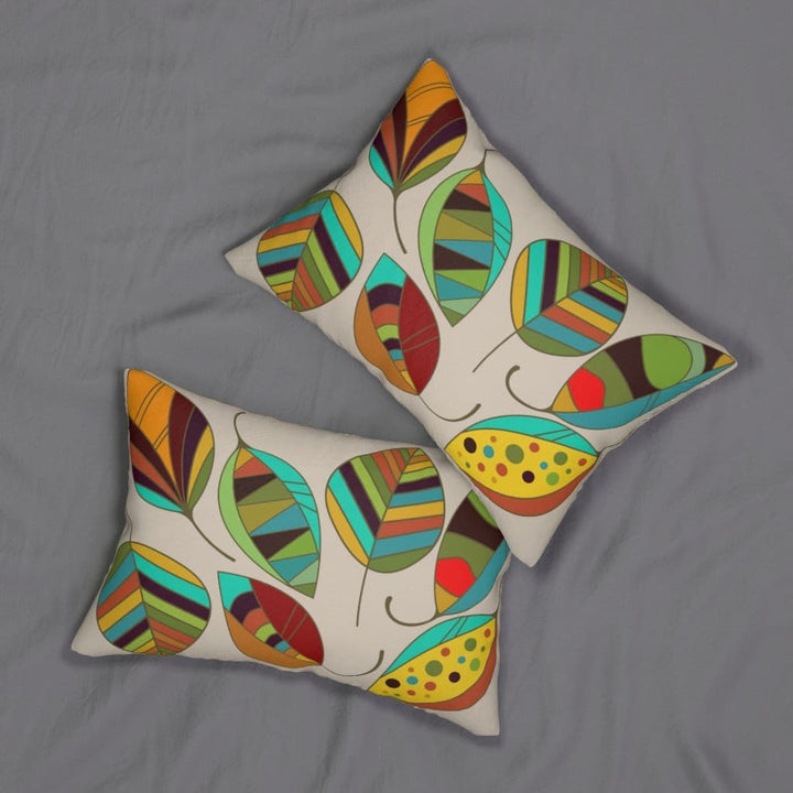 Decorative Lumbar Throw Pillow - Beige Autumn Leaves - Decorative/Throw