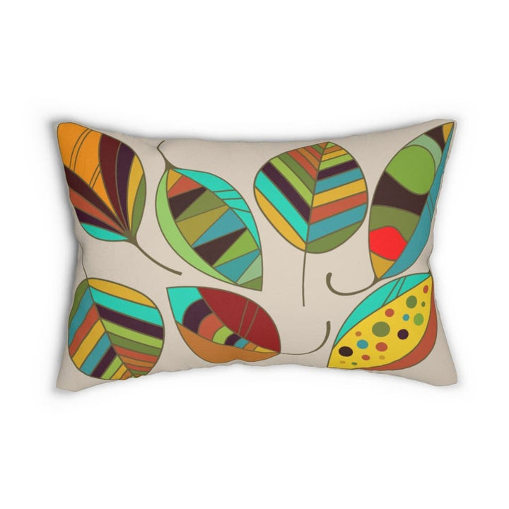 Decorative Lumbar Throw Pillow - Beige Autumn Leaves - Decorative/Throw