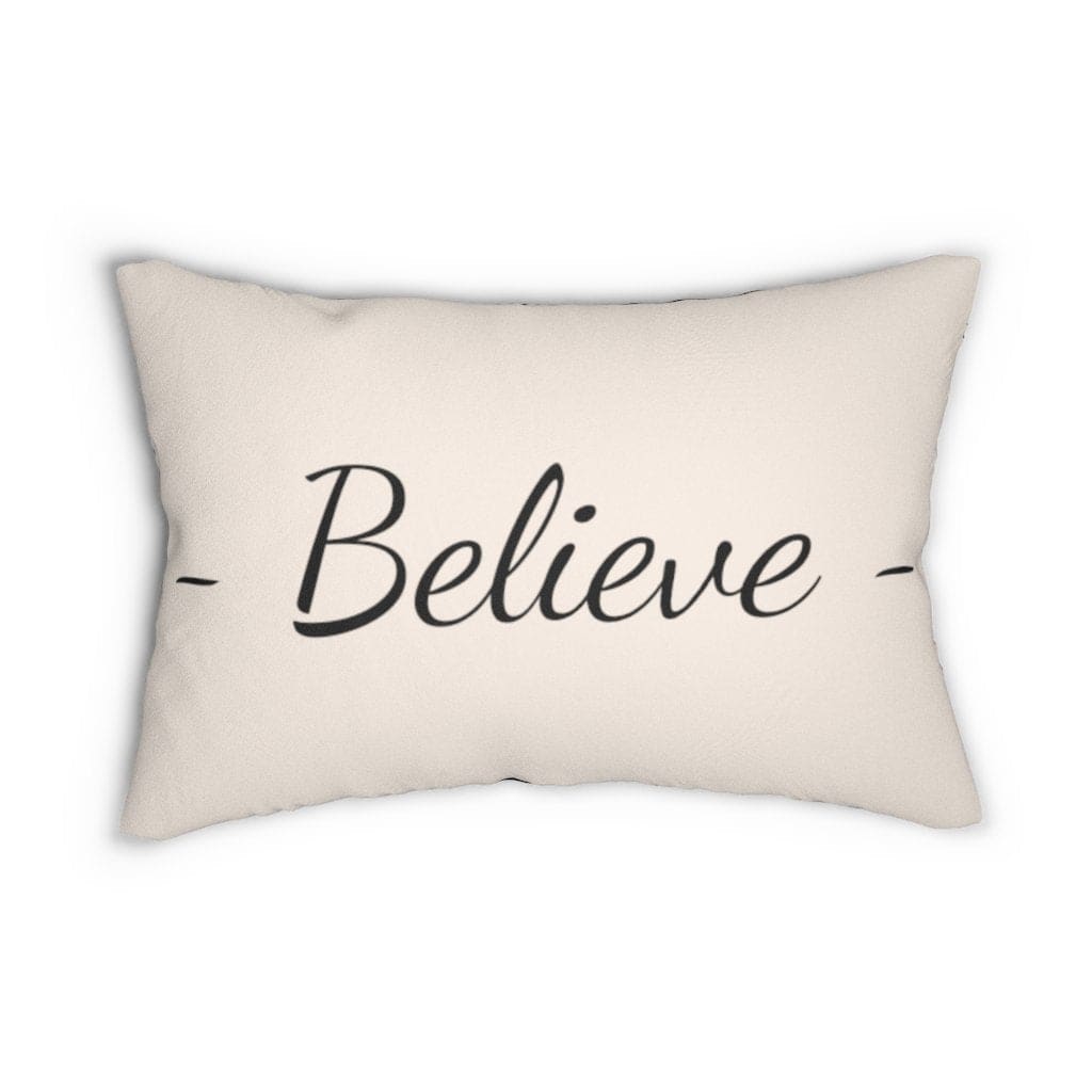 Decorative Throw Pillow - Double Sided Sofa Pillow / Believe - Beige Black