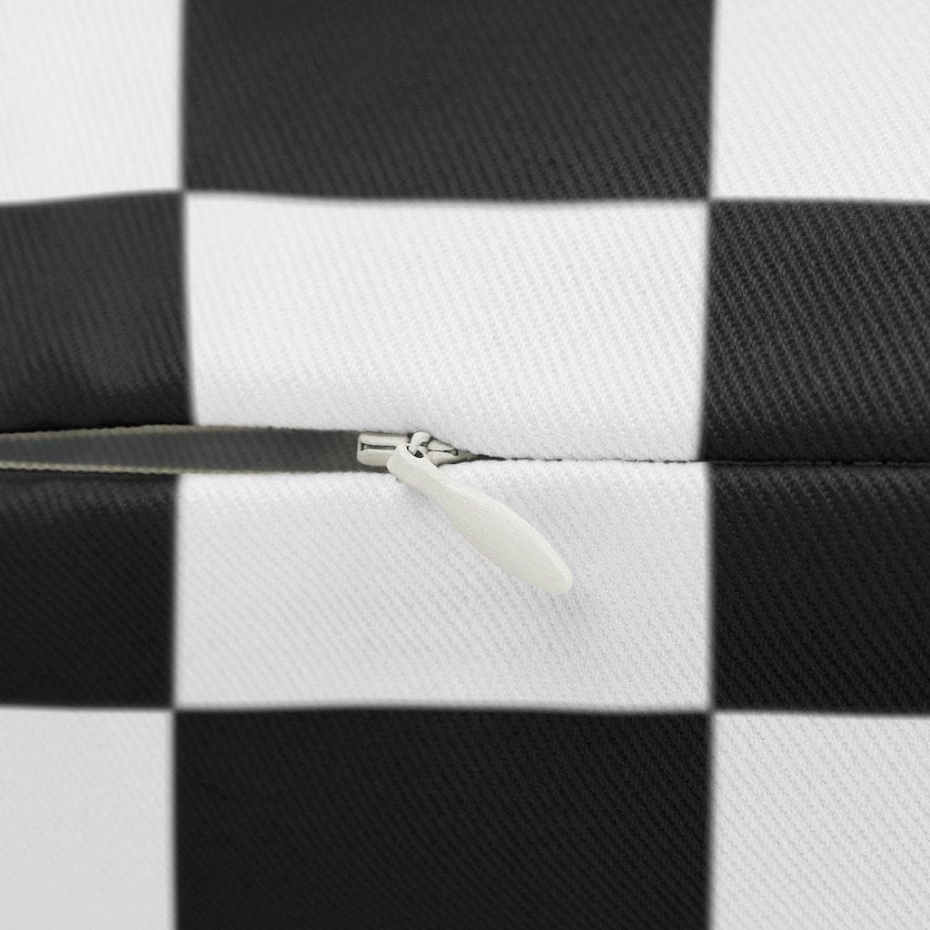 Decorative Lumbar Throw Pillow - Black White Checkers - Decorative/Throw