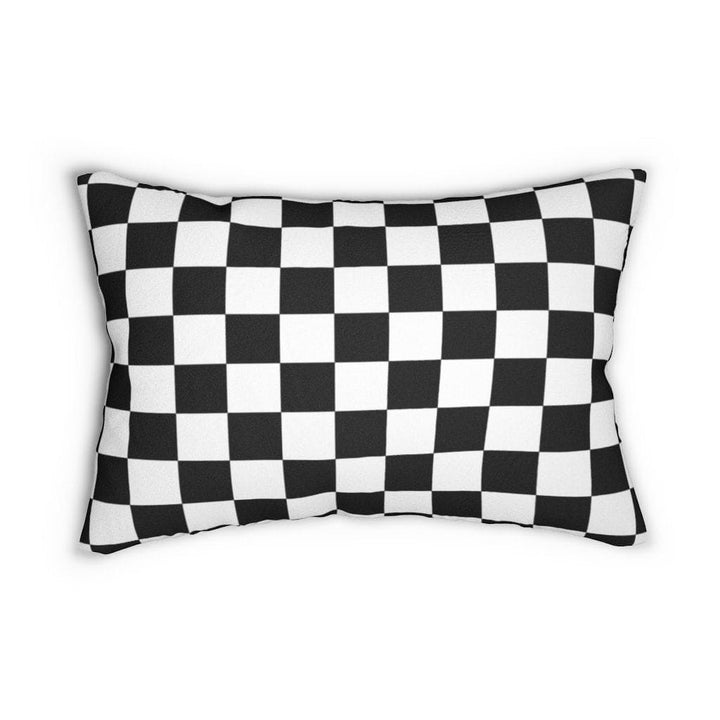 Decorative Lumbar Throw Pillow - Black White Checkers - Decorative/Throw