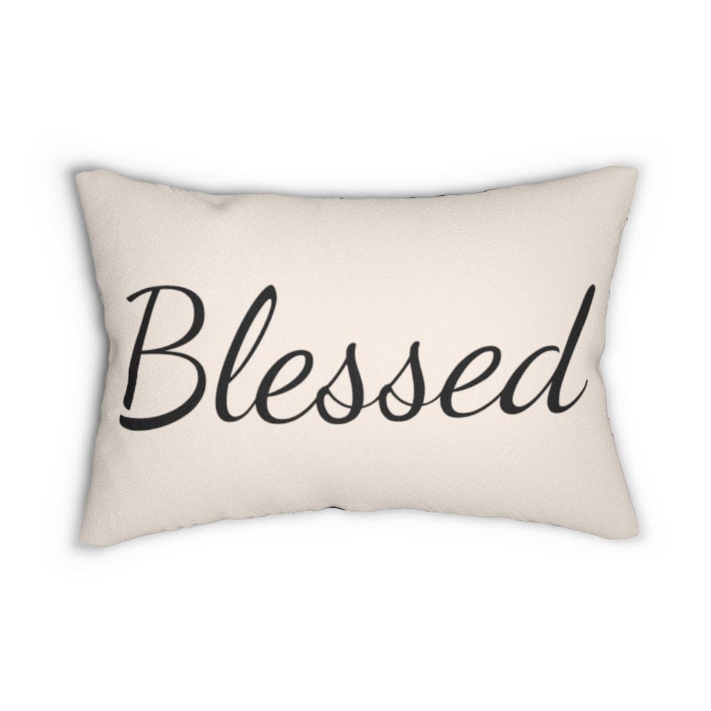 Decorative Throw Pillow - Double Sided Sofa Pillow / Blessed - Beige Black