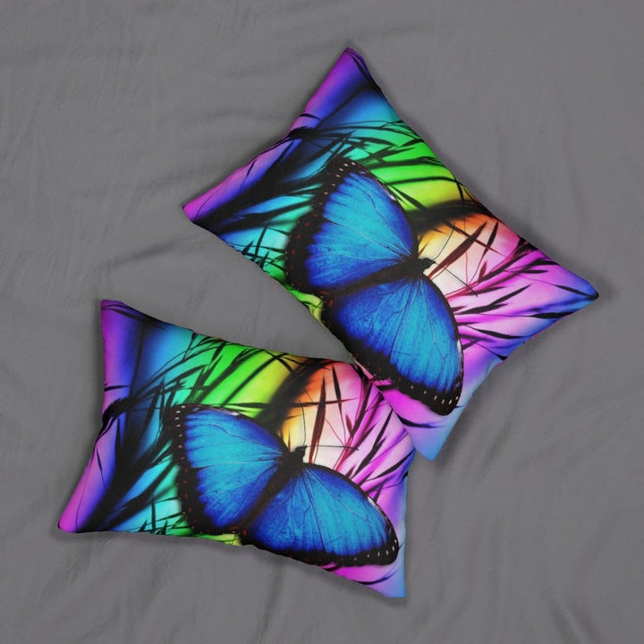 Decorative Lumbar Throw Pillow - Blue Butterfly - Decorative/Throw